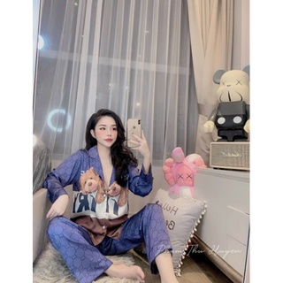 Set pijama Gucci Gấu lụa cao cấp