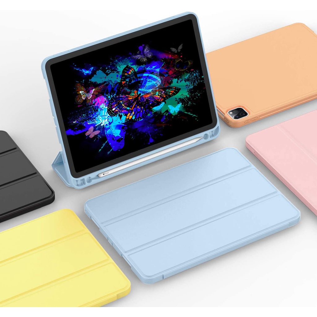 Ốp Máy Tính Bảng Có Khay Đựng Bút Cho ipad gen 8 7 6 5 air 2 1 9.7 pro 12.9 2021 mini 6 8.3 ipad 9th 10.2 pro 11 2020 pro 10.5