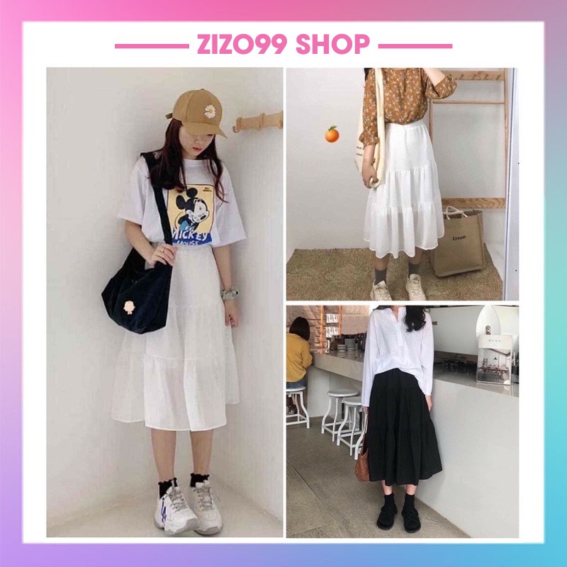 Chân Váy 2 Lớp Dài 3 Tầng Chất Liệu Voan Kiểu Dáng Ulzzang Hàn Quốc | BigBuy360 - bigbuy360.vn