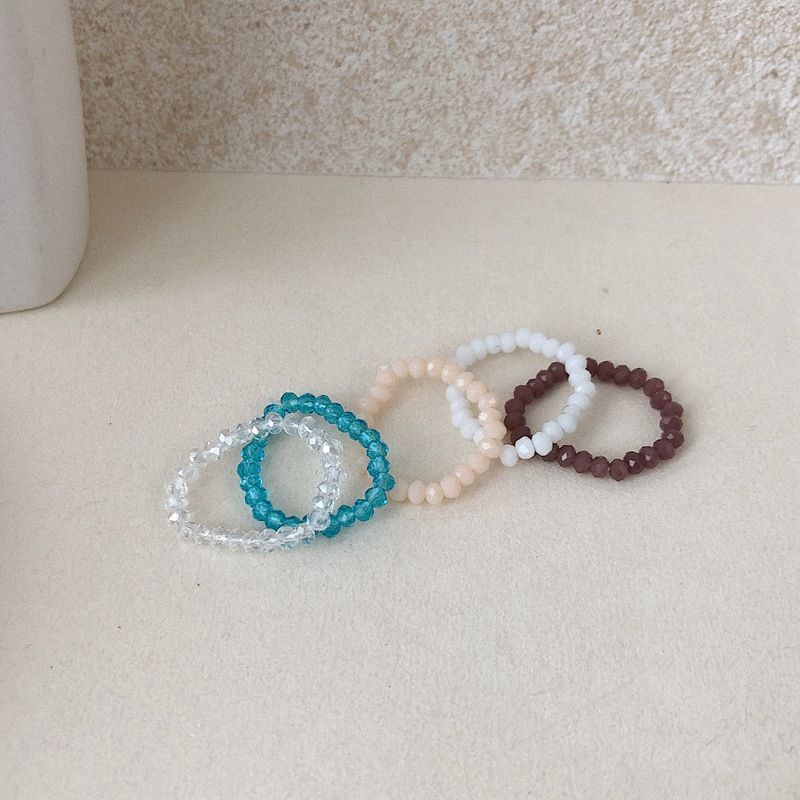 Bộ Nhẫn Nhựa Resin Đính Hạt Pha Lê 22434 Thiết Kế Tinh Tế