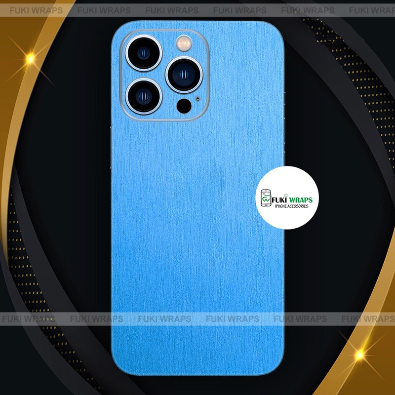 Tấm dán Skin FULL viền Matte Brushed Blue Sky Dành cho 13prm , 12prm , 11prm , x, xs, xr , xsm , 6p , 7p , 8p - FukiShop