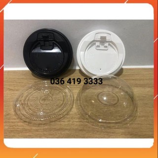 Set 50 Nắp cốc giấy Nắp đậy ly giấy cafe nắp trắng nắp đen nắp cầu nắp dẹt nắp cafe 80mm 90mm