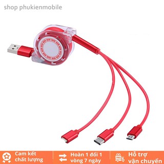 DÂY SẠC CO RÚT 3 ĐẦU | Lightning Type-C Micro USB