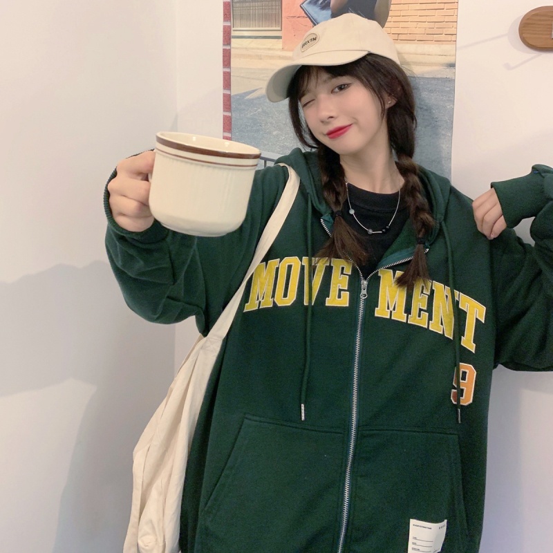 Phụ Nữ Mùa Thu Mới Áo Len Có Mũ Trùm Đầu Sang Trọng Phong Cách Hàn Quốc Áo Khoác Cardigan Xu Hướng Rộng Rãi