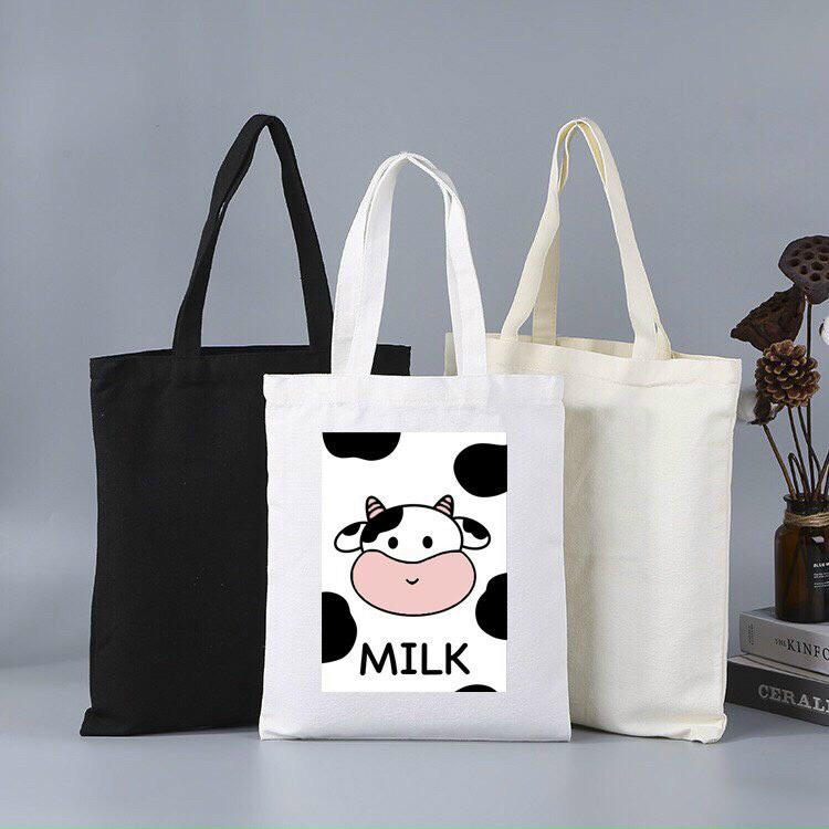 Túi đeo chéo nữ - tote vải canvas - thời trang công sở - đi học đi chơi giá rẻ size a4