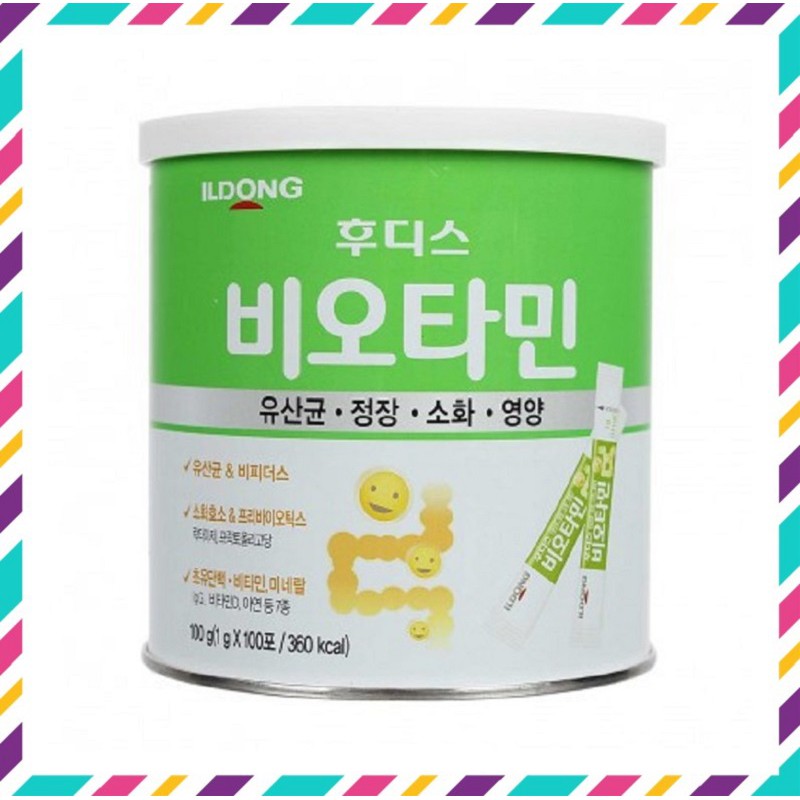 [ Hàng Chuẩn ] Men Tiêu Hóa Vi Sinh ILdong Hàn Quốc, Hộp 100 Gói * 1g, Cao Cấp, Giúp Ăn Ngon, Cơ Thể Khỏe Mạnh