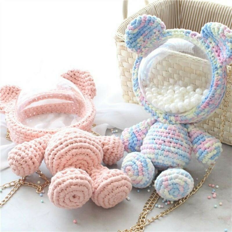 Set Túi Đeo chéo Đan Len Thủ Công Dễ thương