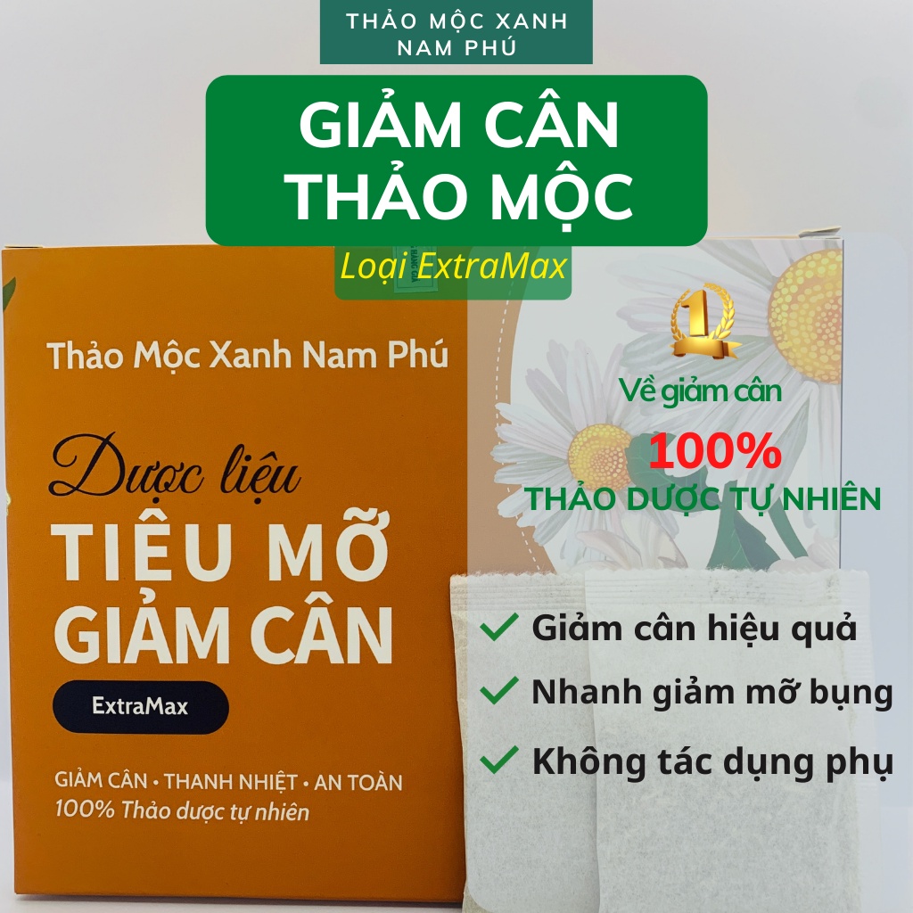 Trà Tiêu Mỡ Giảm Cân -  Thảo Mộc tự nhiên, giảm mỡ bụng, giảm béo cực hiệu quả với 9 loại thảo dược: lá sen, chè vằng...