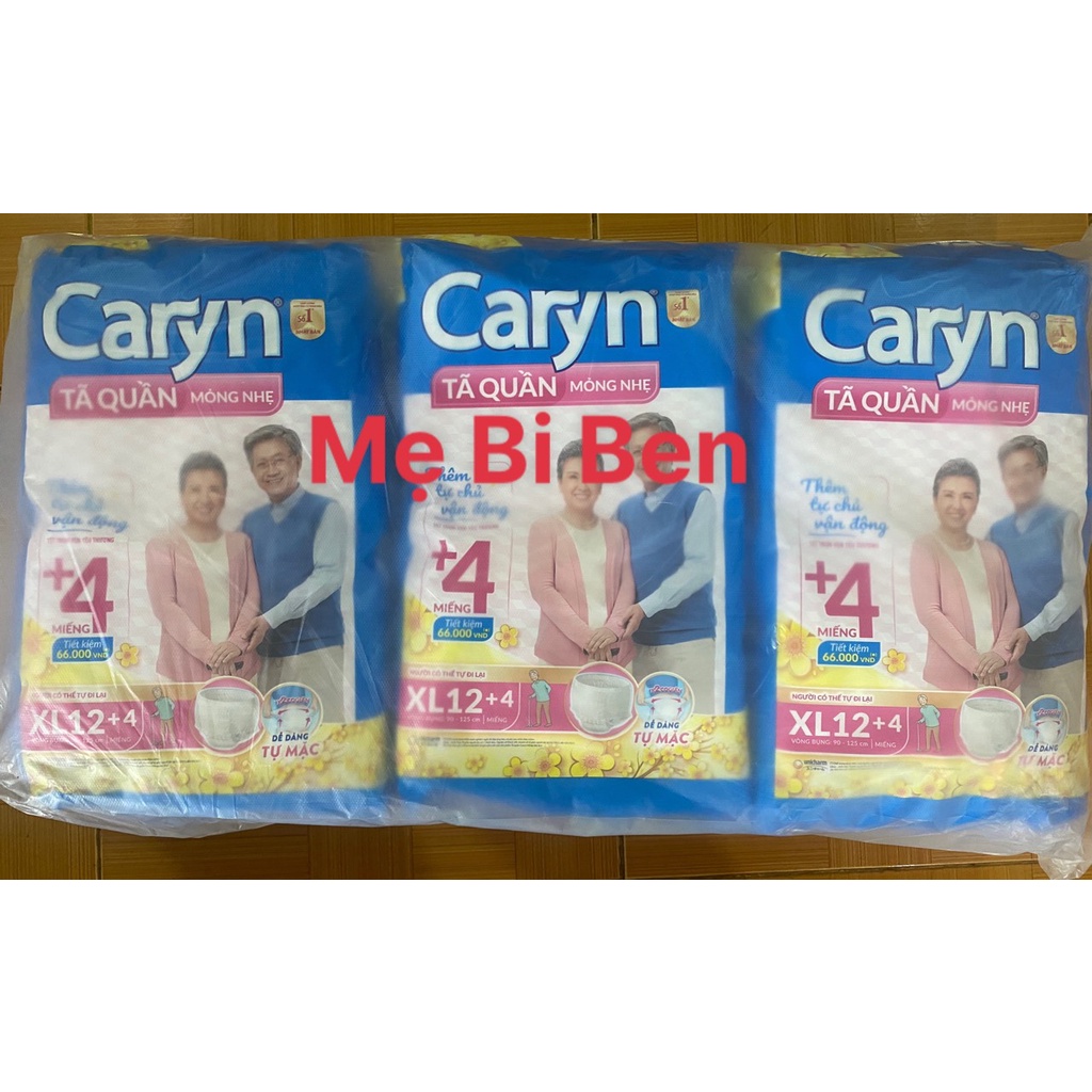 [GIÁ SỈ THÙNG 3 GÓI] Tã Bỉm Quần Người Lớn Caryn Mỏng Nhẹ Size M16/L14/M32/L28 Miếng