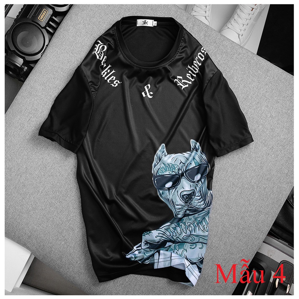 Áo thun nam ngắn tay,áo phông nam cổ tròn vải cotton in 3D cá tính DAJITO