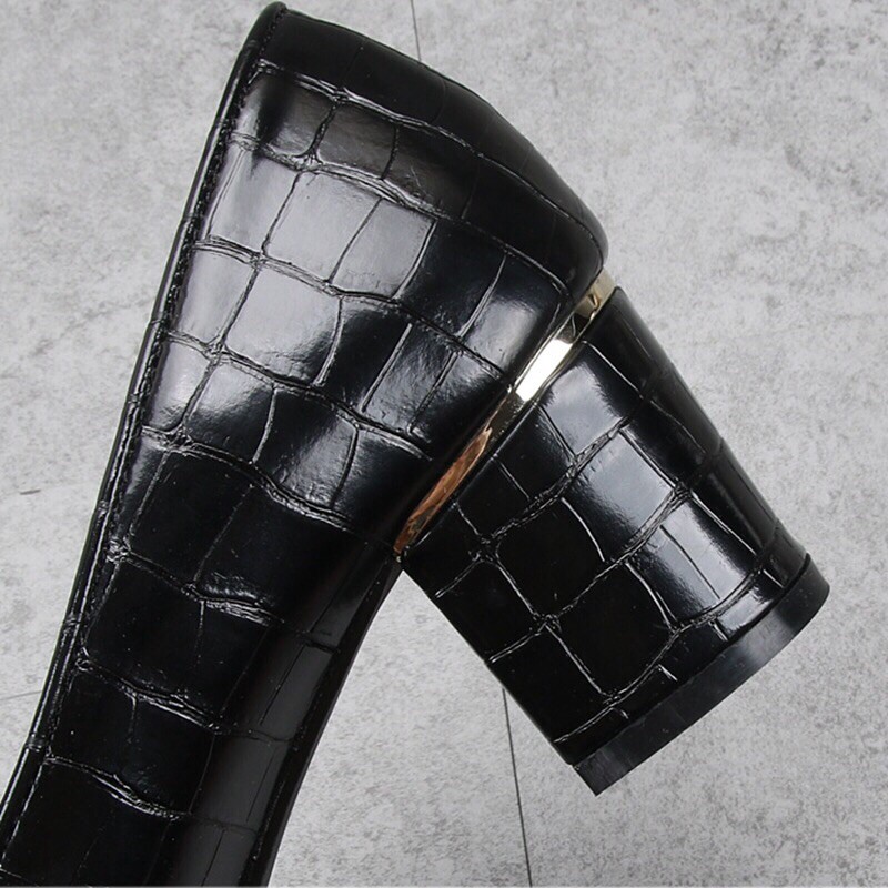 Giày Loafer da cá sấu Papaya