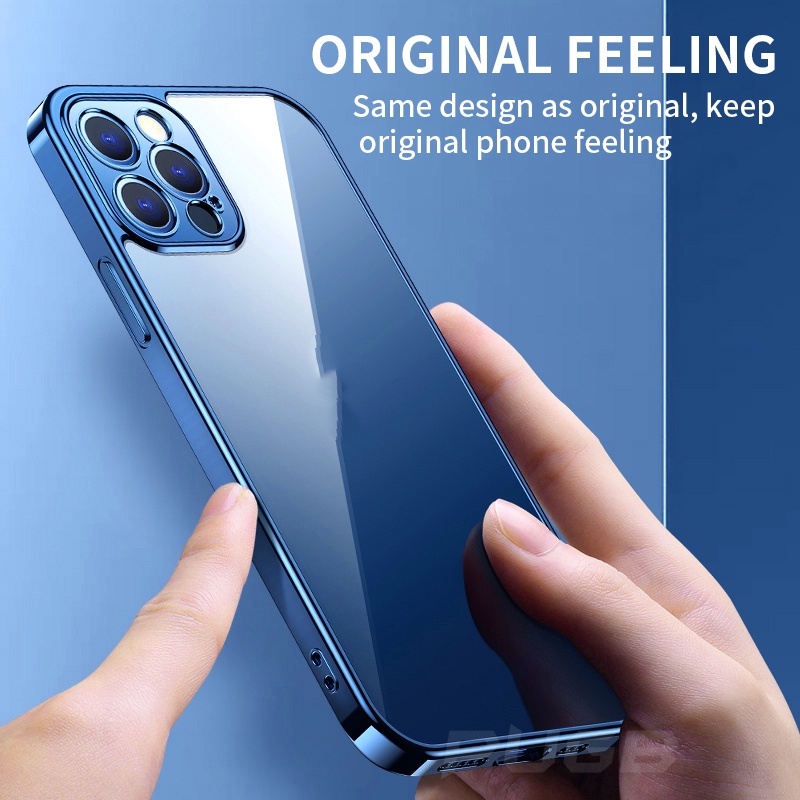 Ốp điện thoại trong suốt khung vuông cổ điển cho iPhone X XR XS MAX 6 7 8 Plus 12mini 11 12 Pro Max SE 2020