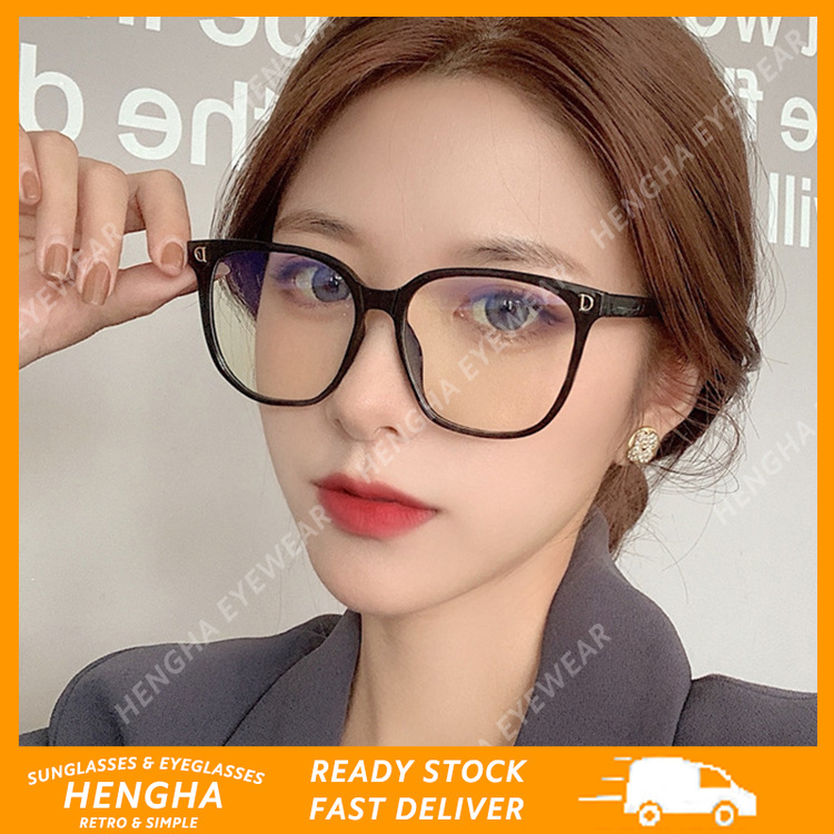 Mắt Kính Nữ Gọng Vuông Chống Bức Xạ Đơn Giản Thời Trang Phong Cách Hàn Quốc