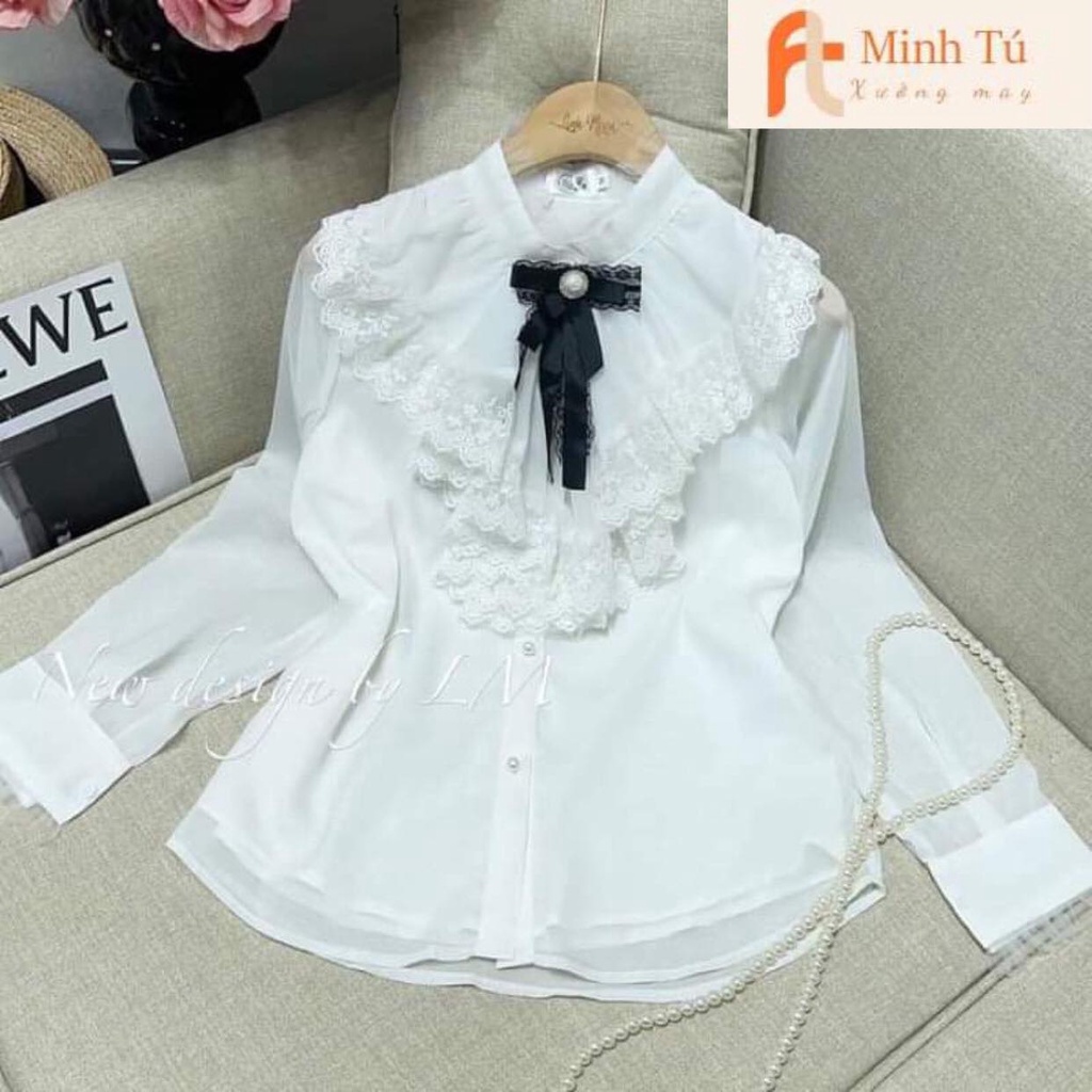 , Áo tơ óng 2 lớp cổ bèo cự xinh mặc đi làm, đi chơi