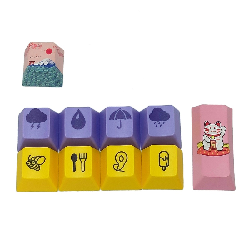 Set 10 Nút Bàn Phím R4 Bằng PBT Nhuộm Màu Cho Bàn Phím Cơ DIY