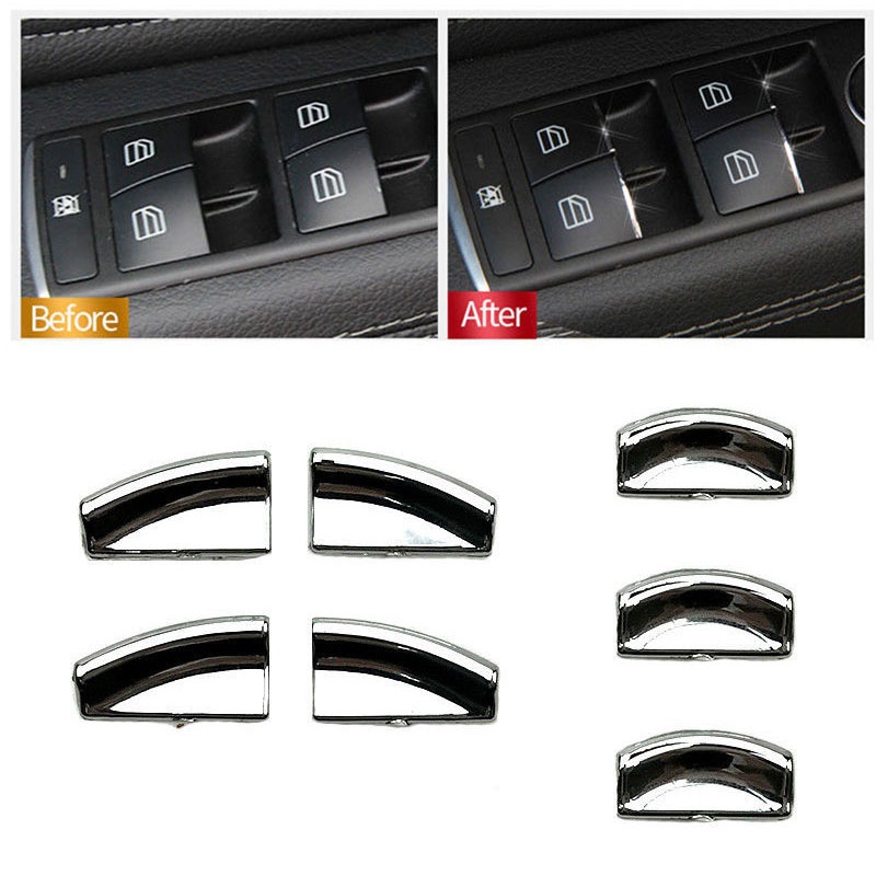 Miếng Dán Nút Điều Khiển Cửa Xe Hơi Mercedes Benz W212 W166 W204 E / C / GLK / ML / GL