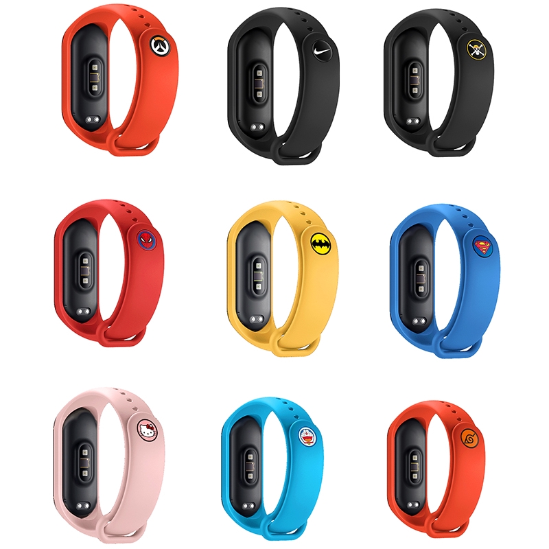 Dây đeo tay bằng silicon in hình hoạt hình cho đồng hồ Mi Band 5 Mi Band 3/4