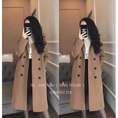 Áo khoác dạ ép nữ dáng dài