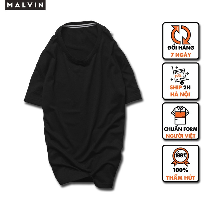 Áo ThunTrơn Nam Màu Đen Basic Chất Dày Mềm Đẹp Không Xù Form Hàn Quôc MALVIN MALT001