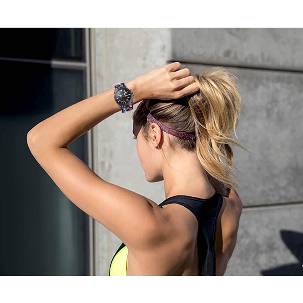 Dây Đeo Nylon Co Giãn Điều Chỉnh Được Cho Đồng Hồ Samsung Galaxy watch 4/classic/46mm/Active 2/Gear S3/Azfit Huawei GT 2/3 Pro