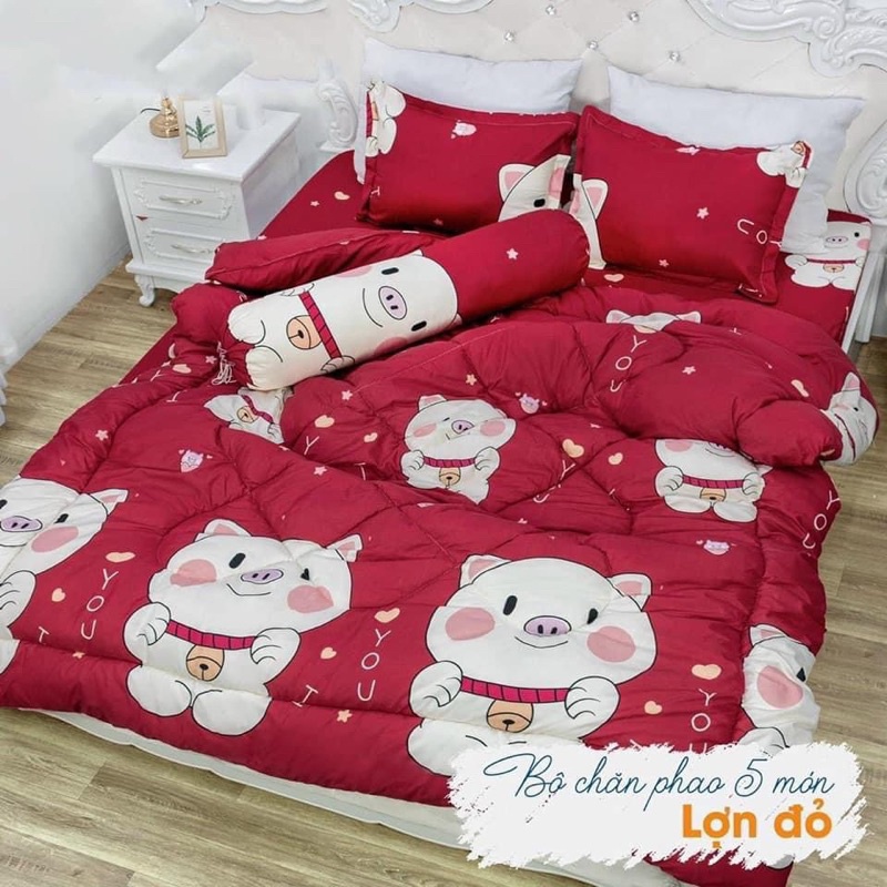 Trọn Bộ 5 Món Chăn Phao Dày Dặn Y Hình - Chất Liệu Poly