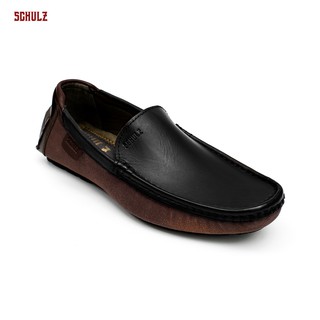 Giày Da Bò Loafer Phối Vải Schulz L1-III19DEN màu đen