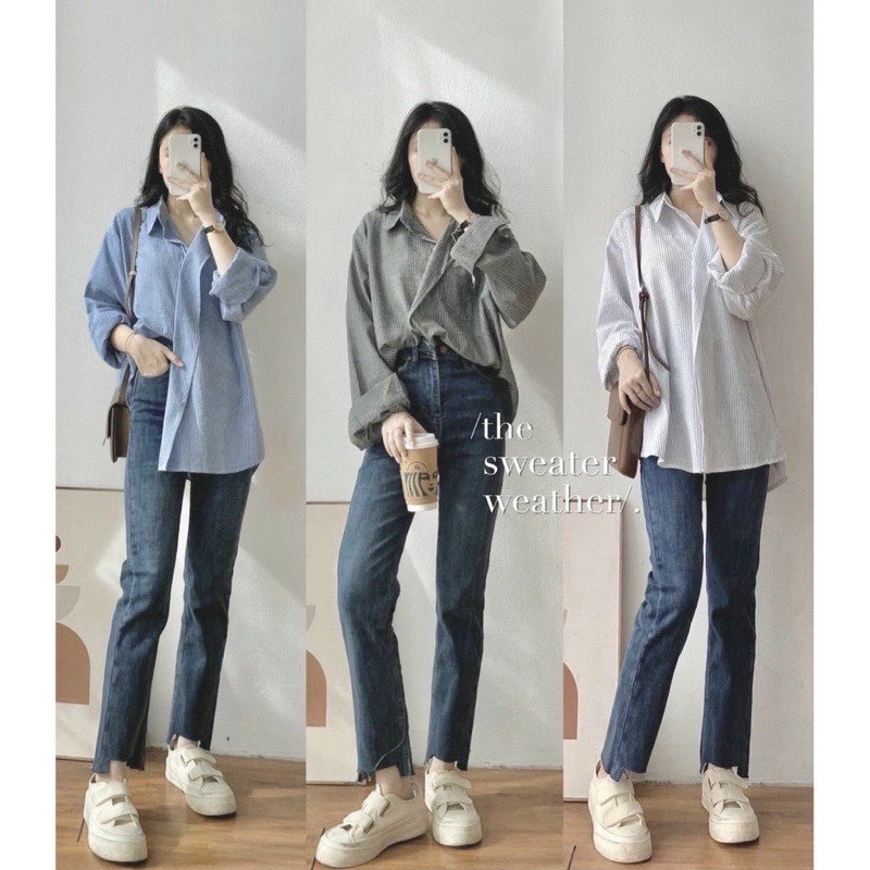 Quần jeans nữ cắt gấu.quần bò nữ ống đứng cắt gấu chuẩn phom hàn quốc | BigBuy360 - bigbuy360.vn