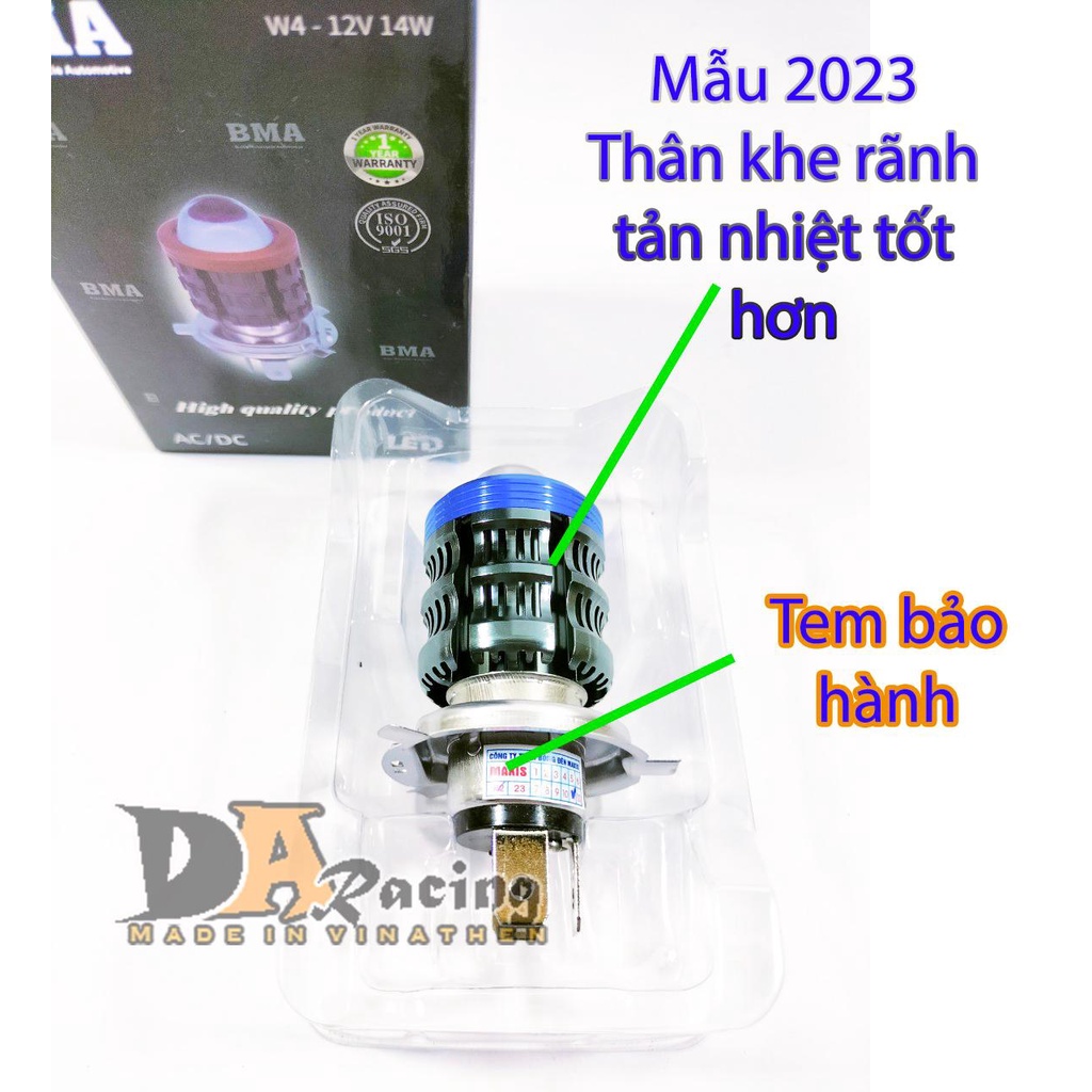 [Ảnh thật] [New 2023]Đèn pha Led Bi Cầu BMA chân H4-Bảo hành 6 tháng
