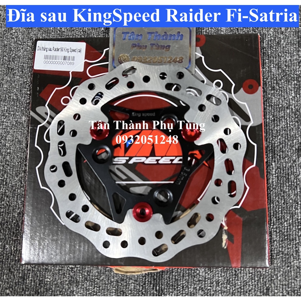 Đĩa trước sau KingSpeed Raider Fi, Satria gắn như zin