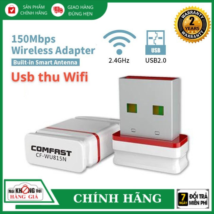 Usb thu Wifi COMFAST CF-WU815N không cần cài đặt driver - Hàng Chính Hãng 2 năm
