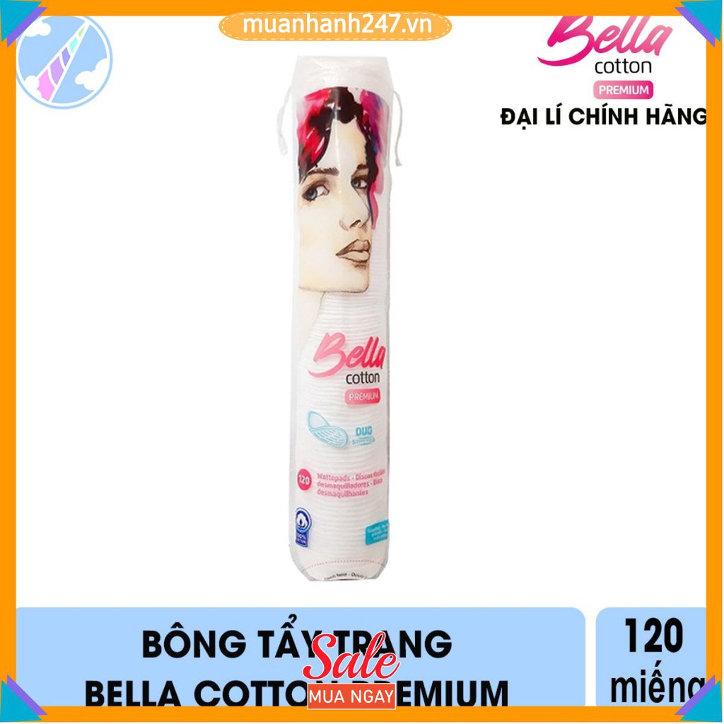 Bông Tẩy Trang FREESHIP Bông tẩy trang Bella Cotton Premium 120 Miếng