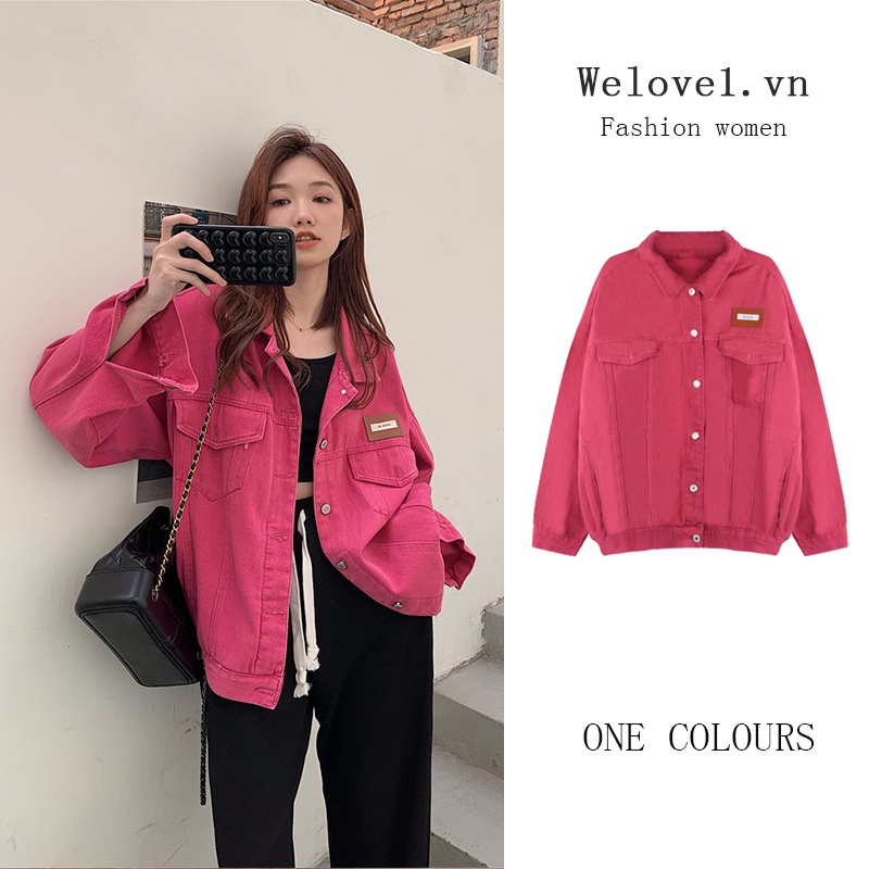 Áo Khoác denim Dáng Rộng Phong Cách retro Mỹ Thời Trang Mùa Thu Dành Cho Nữ
