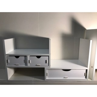 [ORDER] Kệ sách để bàn có ngăn kéo (3 ảnh thật ở cuối) (ib shop để có video lắp ráp)