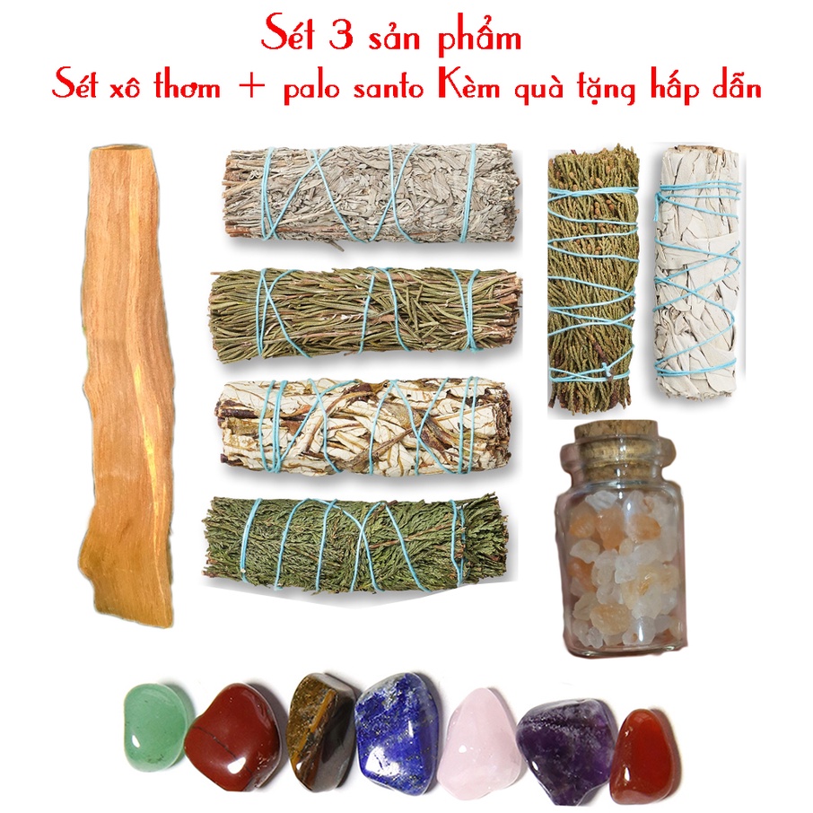 {3 sản phẩm} Palo sato 10cm + 1 bó xô thơm xông nhà (Theo lựa chọn) + QUÀ TẶNG