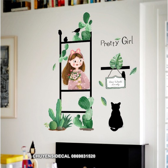 Decal dán tường - Xương Rồng độc đáo