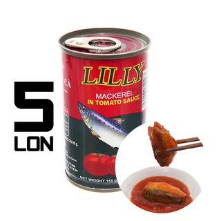 Combo 05 Hộp Cá Nục Sốt Cà LiLLY Thái Lan 155g/Hộp, Vị Chua Ngọt, Ăn Liền - Dùng Với Cơm, Bánh Mì