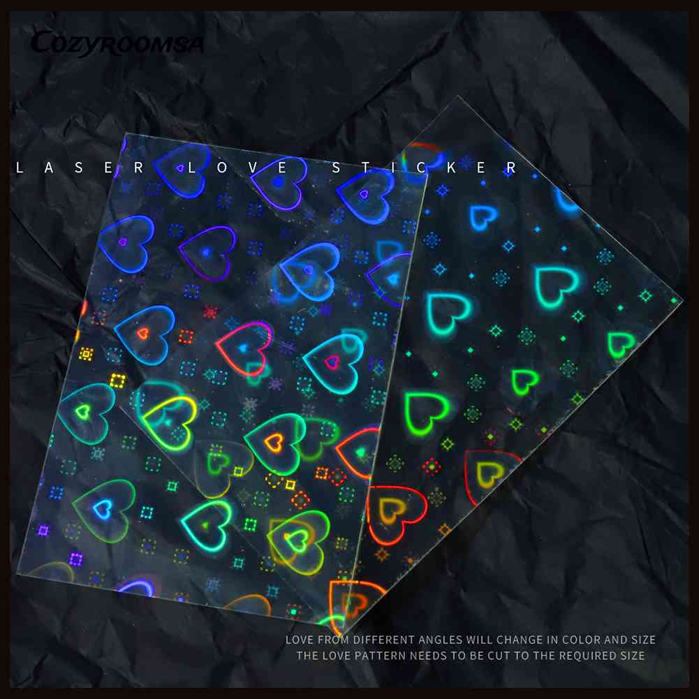 Thẻ Giấy Foil Dán Móng Tay Nghệ Thuật DIY Họa Tiết Trái Tim Ngôi Sao