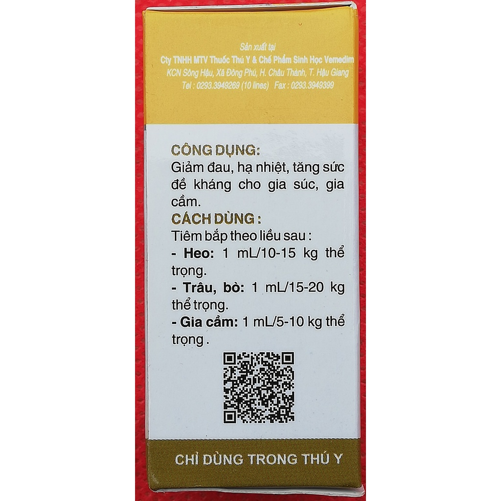 1 lọ VIME - ABC 10ml Chuyên dùng cho gia súc, gia cầm, chó mèo, thỏ, dê, cừu, ngựa, trâu, bò