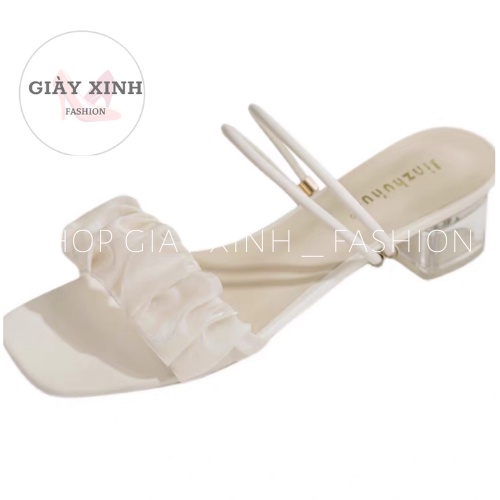 Giày cao gót nữ quai nhún chất vải mềm sang trọng Mã S31