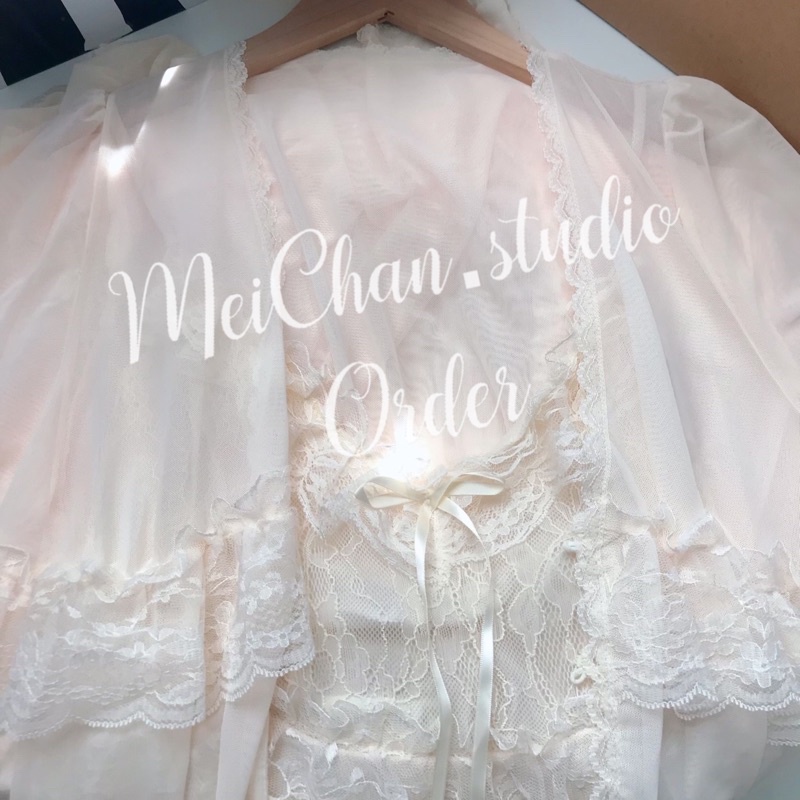 Đồ Ngủ Style Tiểu Thư- Đầm Ngủ Voan Kèm Áo Choàng Quyến Rũ Sexy Quảng Châu