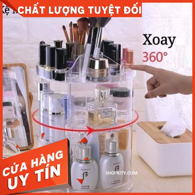 Kệ Mĩ Phẩm Trụ Xoay 360 Độ ( mica)