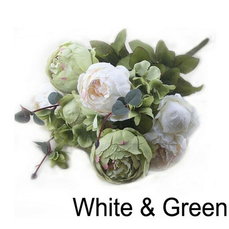 Bó hoa mẫu đơn lụa nhân tạo trang trí nhà/đám cưới