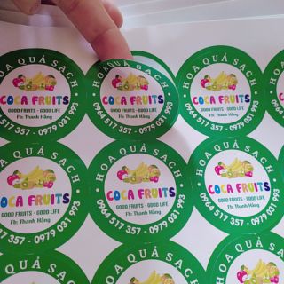 In tem dán decal trong, tem giấy màu(số lượng 1.000 tem)