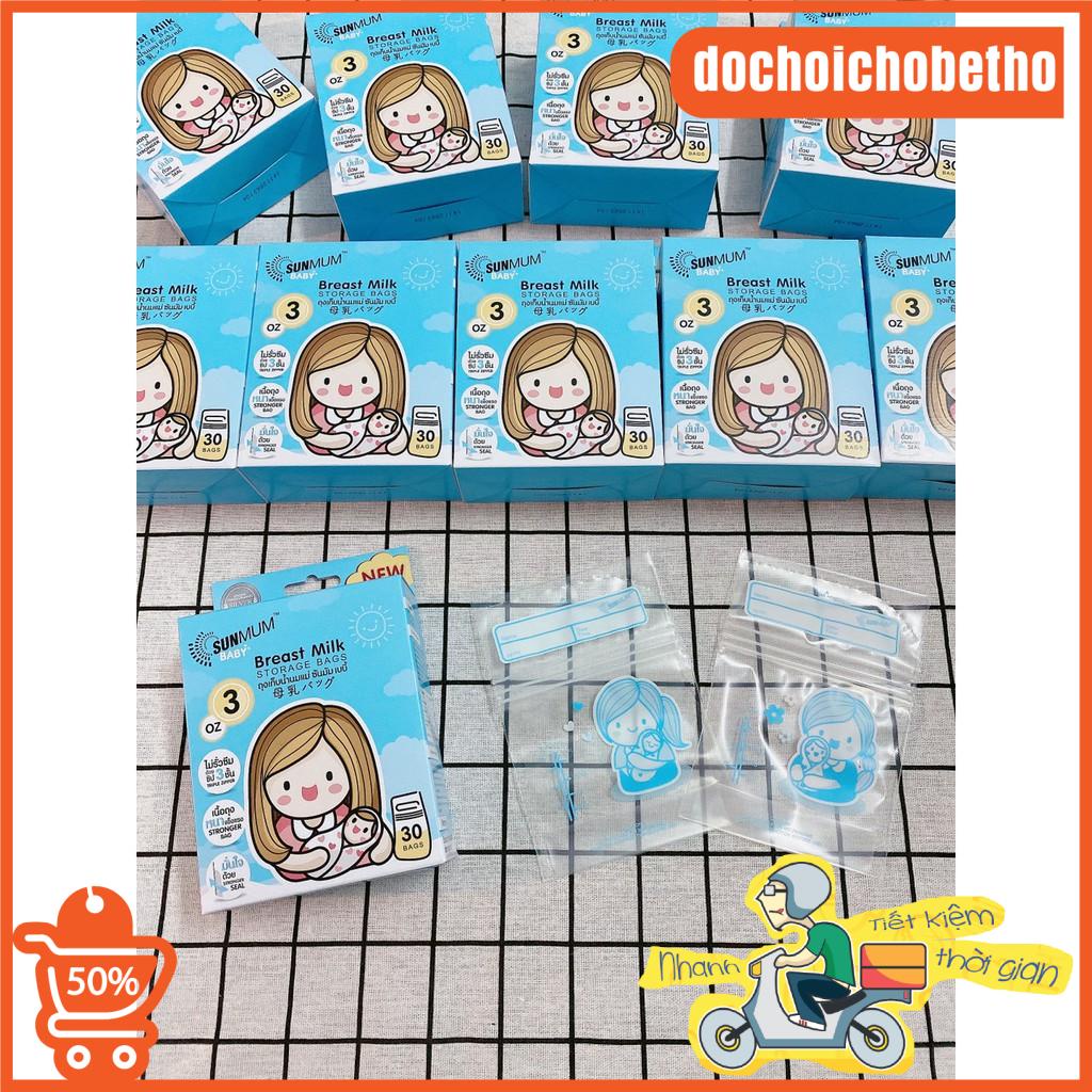Túi trữ sữa Sunmum chính hãng Thái Lan an toàn tiện lợi với dung tích 100ml có tem niêm phong0