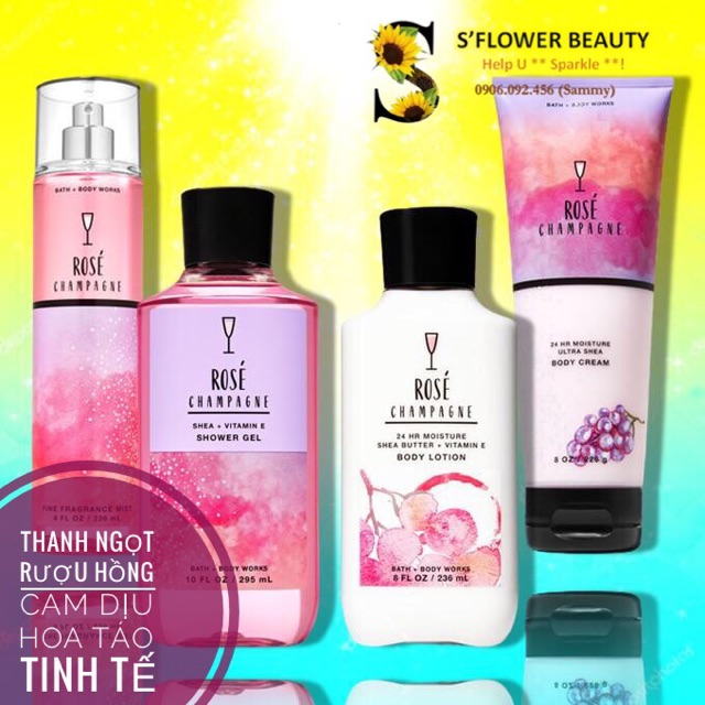 Xịt Thơm Toàn Thân Bath & Body Works Body Mist - Lemon Drop | Rose | Fresh Coconut | Watermelon | Sparkling Peach