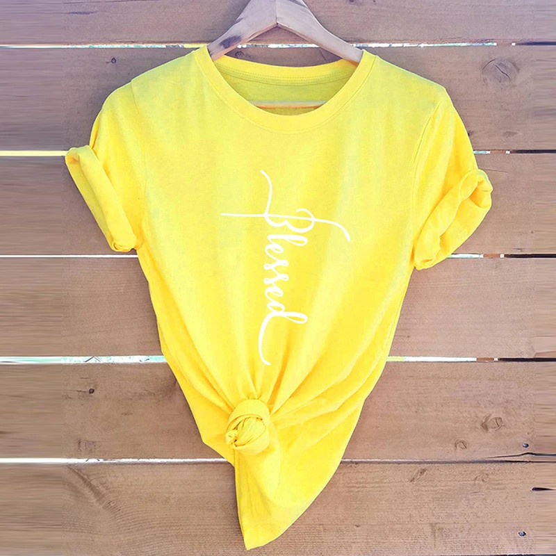 Áo thun phông nam nữ form rộng Familylove - Mẫu áo Unisex Chữ Blessed cách điệu chất Cotton 100% cao cấp