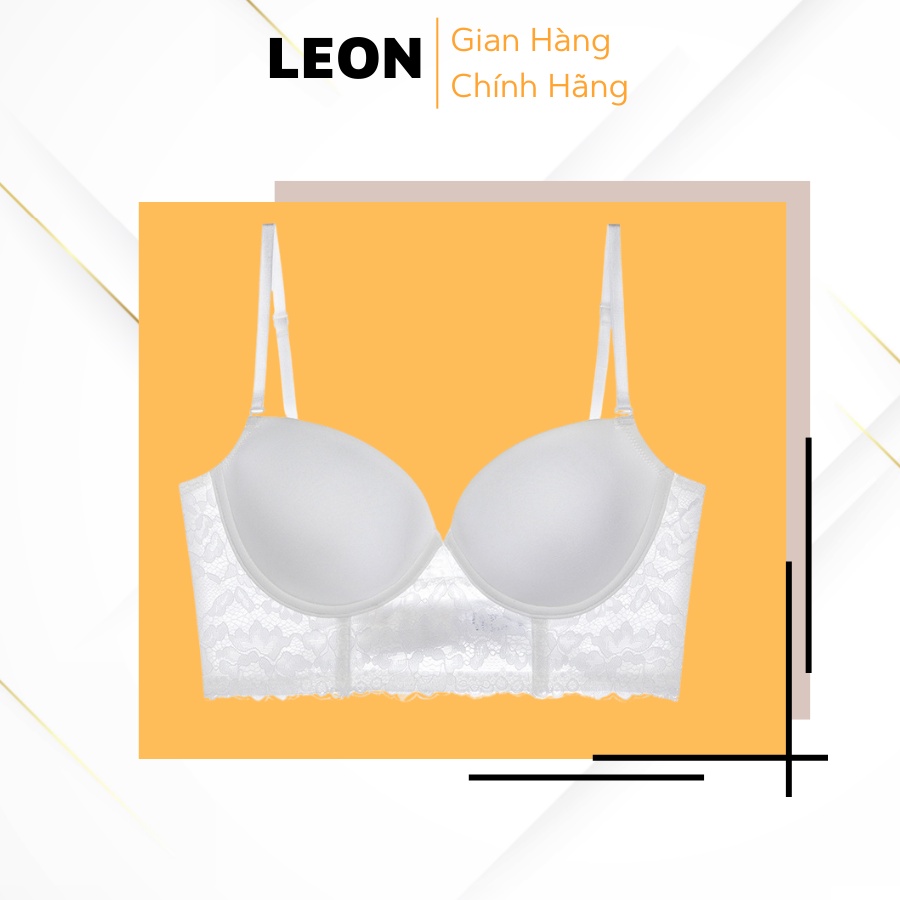 Áo Ngực Su Có Gọng Phối Ren Mặc Hở Lưng Siêu Mềm Mại Quyến Rũ LEON 8079