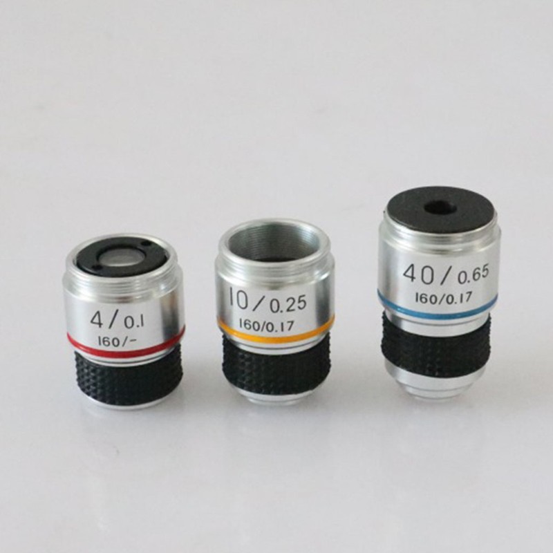 4X 10X 40X 100X Microscope Objective Lens Achromatic Objective Microscope parts