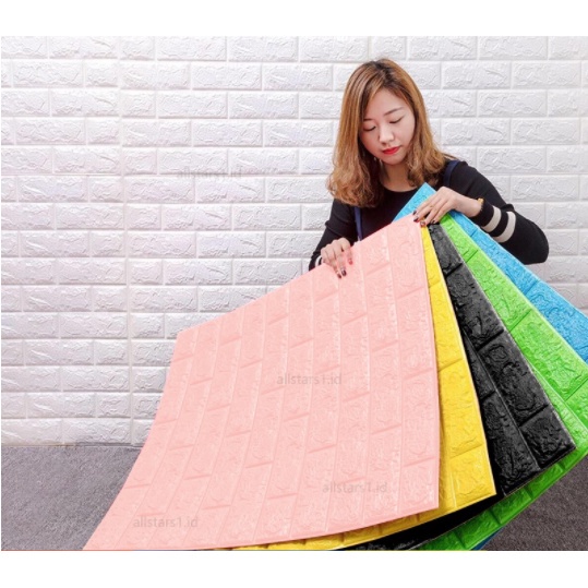 Giấy Dán Tường Họa Tiết Gạch 3D Cỡ Lớn Tự Dính Trang Trí Nhà Cửa