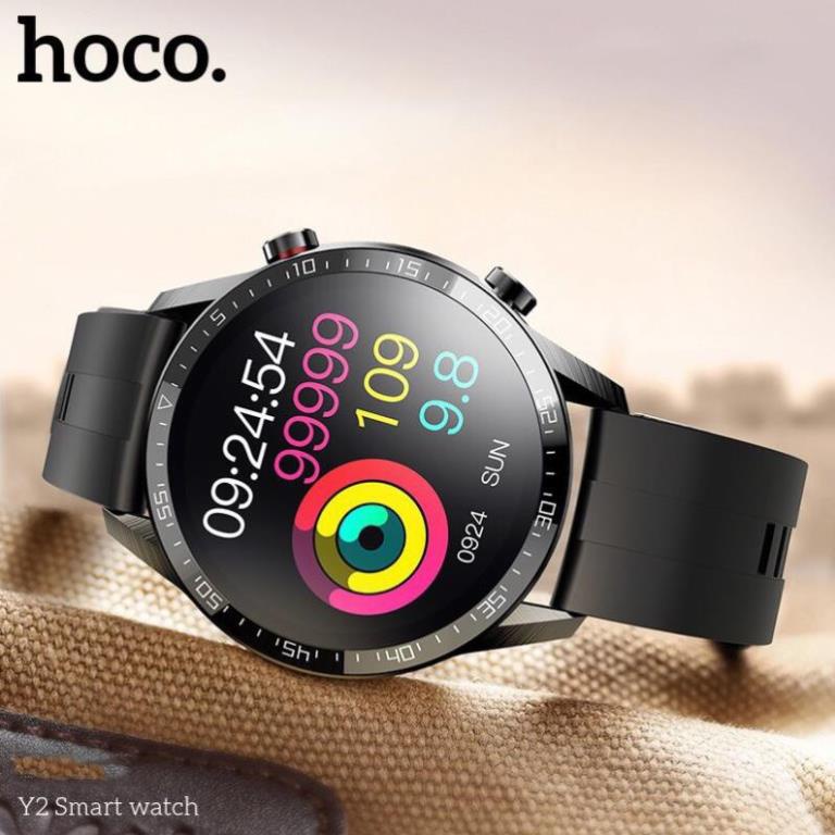 Đồng hồ thông minh Smart Watch hoco Y2 chống nước, Nghe gọi, thông báo, theo dõi sức khỏe, màn hình màu cảm ứng